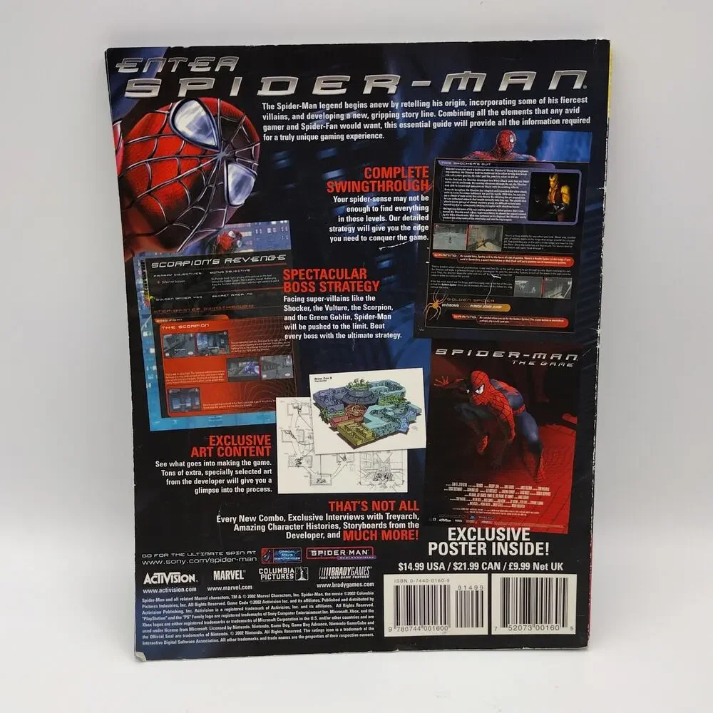 Spider-Man Video Game Official Strategy Guide BradyGames 2002 No Poster